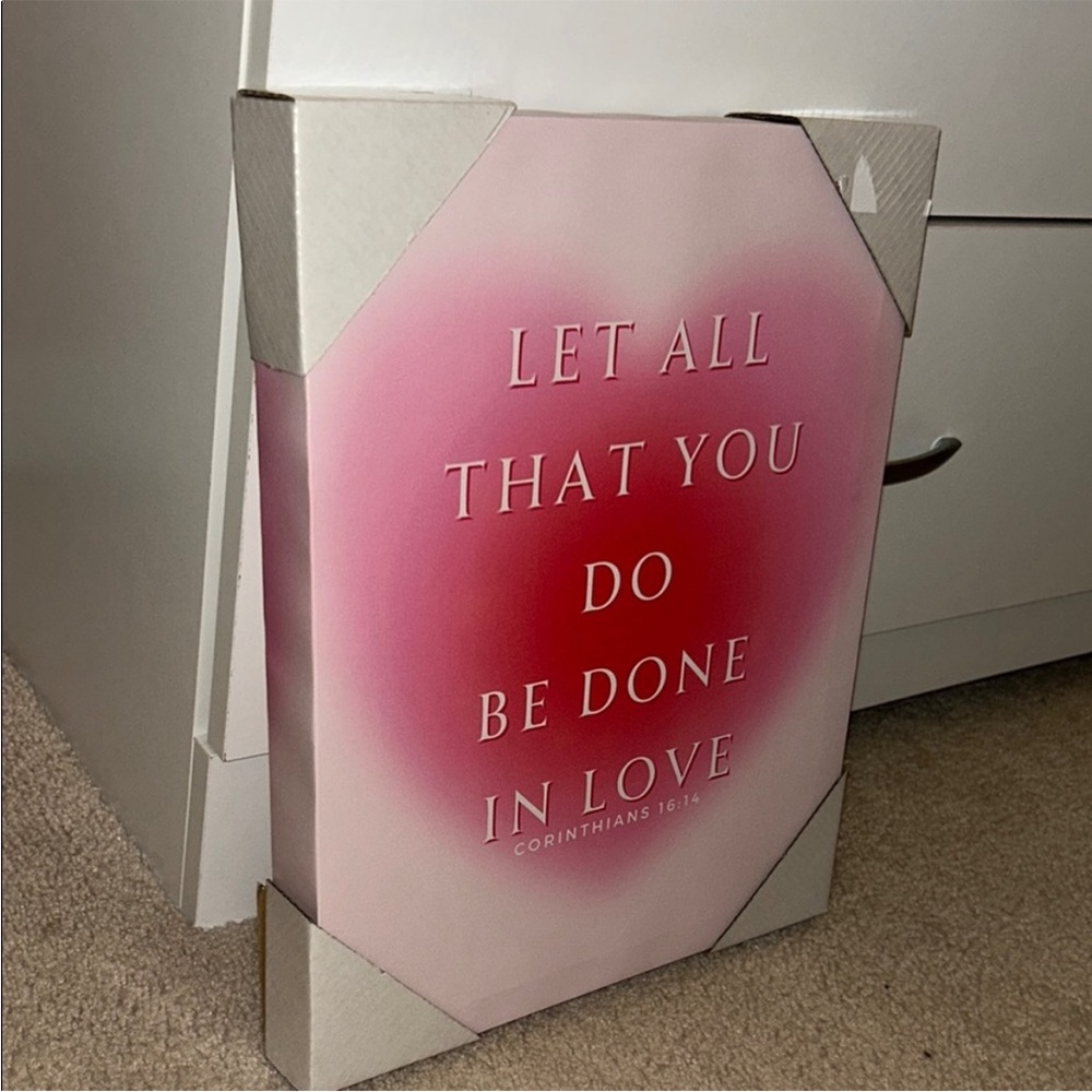 Inspirational Pink Wall Art Decor
Corinthians 16:14